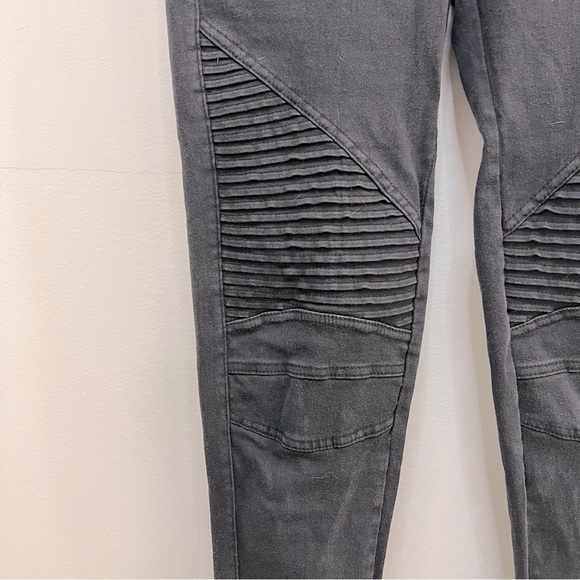 BEULAH charcoal black moto pants - Picture 1 of 8